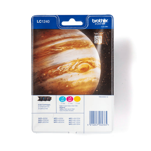 Brother LC1240RBWBP ink cartridge 3 pc(s) Original Cyan, Magenta, Yellow Brother LC1240RBWBP ink cartridge 3 pc(s) Original Cyan, Magenta, Yellow